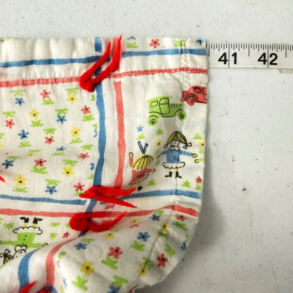 Vintage Handmade Tied Baby Quilt Nursery‎ Children Cars Alphabet Print 41x52